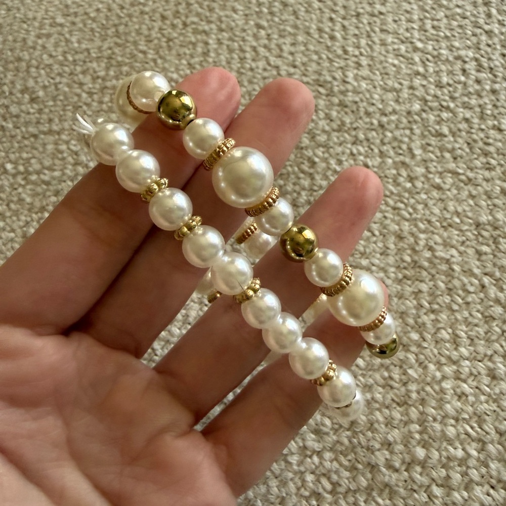 Pearl Bracelet Stack Gold Accent (2pc Set - Picture 4 of 5